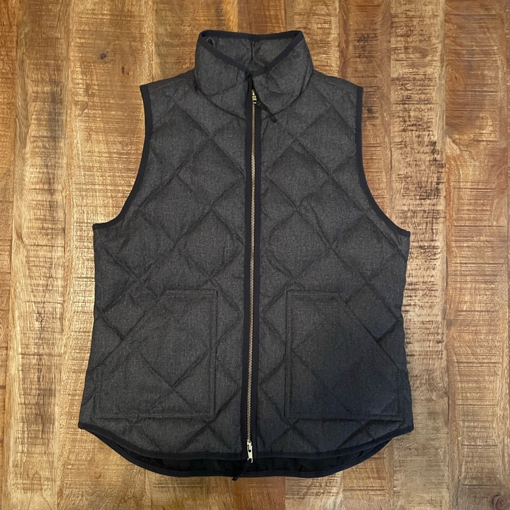 J. Crew Charcoal Quilted Puffer Vest